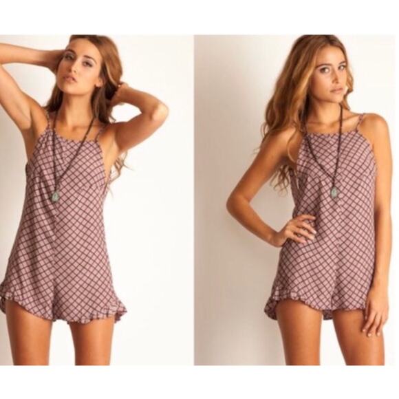 Stone Cold Fox Pink Floral Low Back Romper - Picture 4 of 4